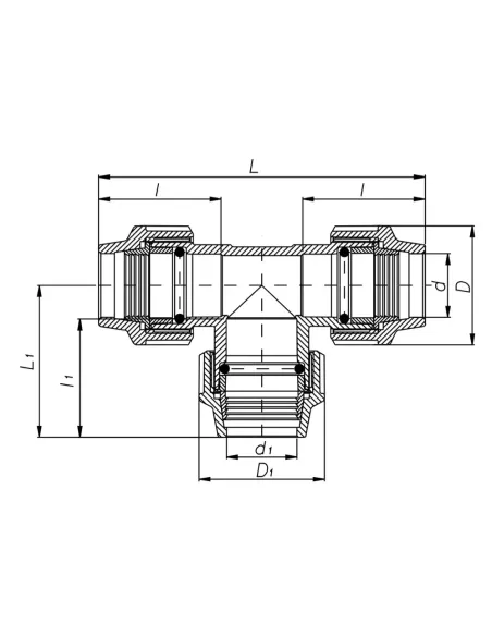 Трійник ITAL ПЕ 75 мм для поліетиленових труб