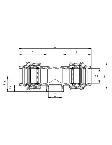 Тройник ITAL ПЭ 20х3/4 дюйма внутренняя резьба, для полиэтиленовых труб