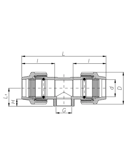 Трійник ITAL ПЕ 40х1 1/2 дюйма внутрішнє різьблення, для поліетиленових труб