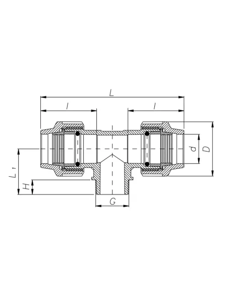Тройник ITAL ПЭ 25х1/2 дюйма наружная резьба, для полиэтиленовых труб