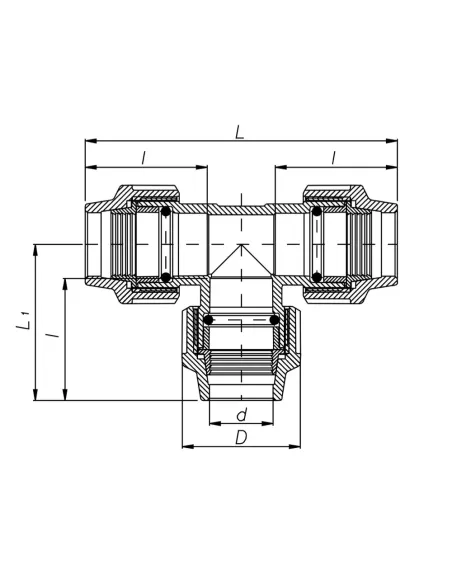 Тройник редукционный ITAL ПЭ 20х25х20 мм для полиэтиленовых труб