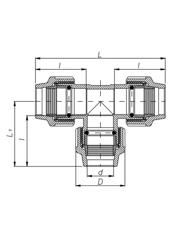 Тройник редукционный ITAL ПЭ 32х40х32 мм для полиэтиленовых труб
