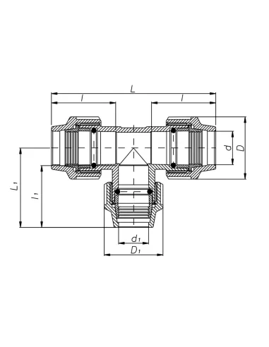 Тройник редукционный ITAL ПЭ 63х40х63 мм для полиэтиленовых труб
