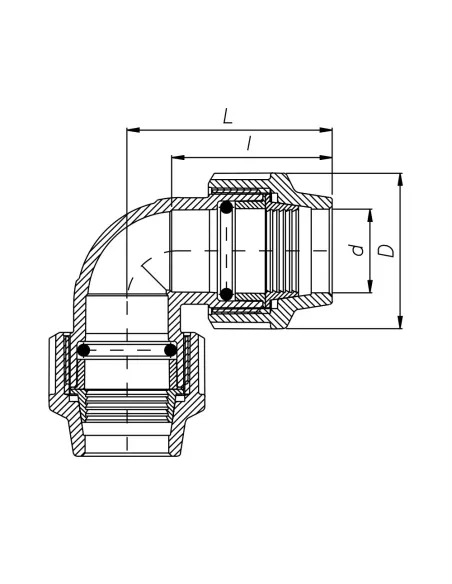 Колено 90 ITAL ПЭ 40 мм для полиэтиленовых труб
