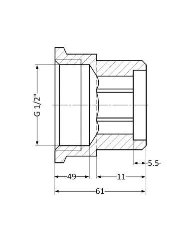 Подовжувач Thermo Alliance Standart SD4221550 1/2 дюйми, 50 мм латунний