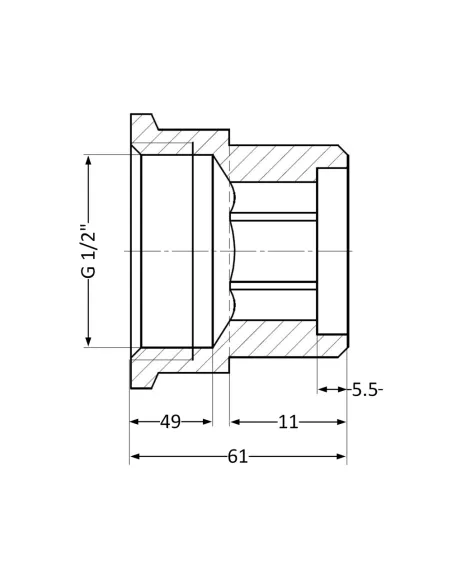 Подовжувач Thermo Alliance Standart SD4221550 1/2 дюйми, 50 мм латунний