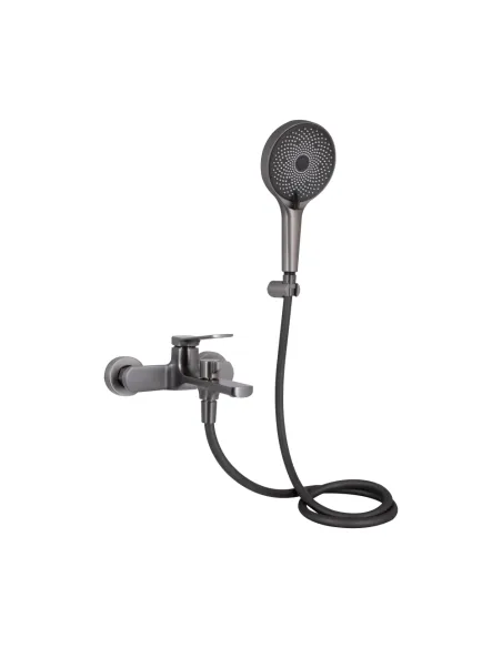 Смеситель для ванны Q-Tap Slavonice Gunmetal Black PVD с душевым набором, черный