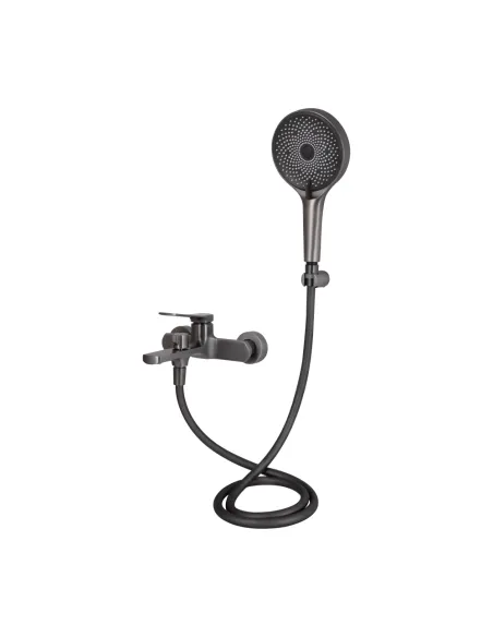 Смеситель для ванны Q-Tap Slavonice Gunmetal Black PVD с душевым набором, черный