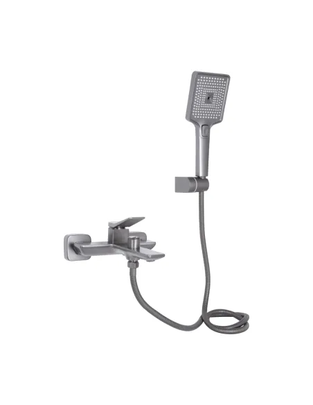 Смеситель для ванны Q-Tap Presto Graphite с душевым набором, серый