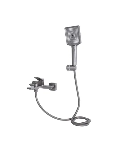 Смеситель для ванны Q-Tap Presto Graphite с душевым набором, серый