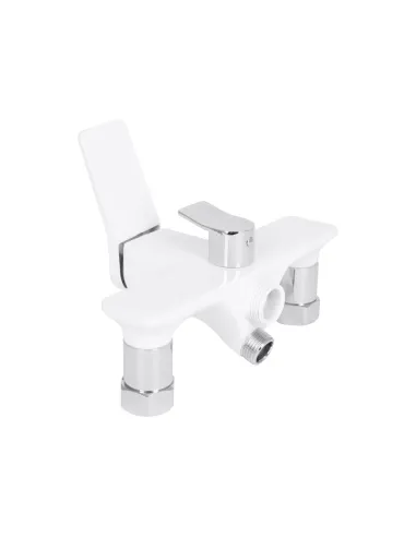 Смеситель для ванны Q-Tap Presto Chrome White поворотный гусак 350 мм, белый