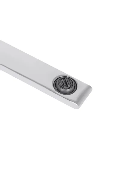 Змішувач для ванни Q-Tap Presto Chrome White довгий поворотний гусак, білий