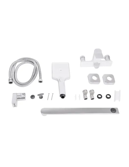 Смеситель для ванны Q-Tap Presto Chrome White поворотный гусак 350 мм, белый