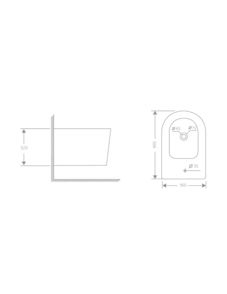 Біде Q-Тap Swan White QT16555379W, 485х360х320 мм, підвісне