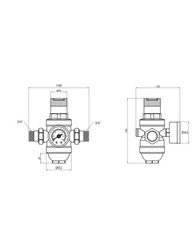 Самопромывной фильтр Thermo Alliance Forte SF128W20 3/4 дюйма с редуктором и манометром, для холодной воды