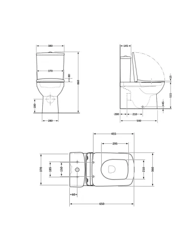 Унитаз компакт Q-Тap Crow Eco, безободковый, сиденье Soft-close