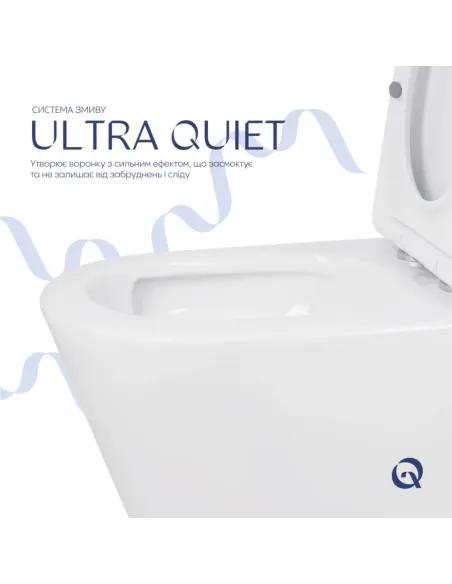 Унітаз компакт Q-Тap Swan Eco Ultra Quiet White, безободковий, сидіння Soft-close