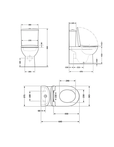 Унітаз компакт Q-Тap Jay Eco Ultra Quiet QTJAY27W48749 White, безободковий, сидіння Soft-close