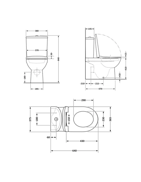 Унитаз компакт Q-Тap Jay Eco Ultra Quiet QTJAY27W48749 White, безободковый, сиденье Soft-close