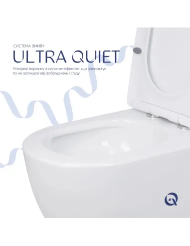 Унитаз компакт Q-Тap Jay Eco Ultra Quiet QTJAY27W48749 White, безободковый, сиденье Soft-close