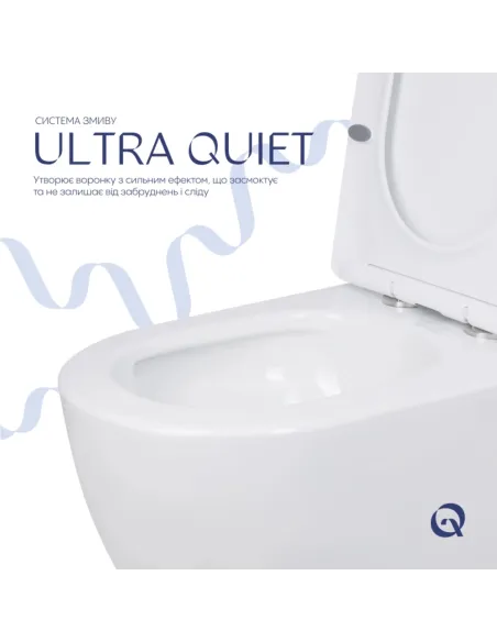 Унитаз компакт Q-Тap Jay Eco Ultra Quiet QTJAY27W48749 White, безободковый, сиденье Soft-close
