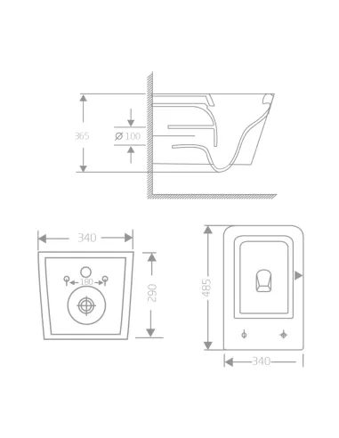 Унитаз Q-Tap Crow Ultra Quiet Matt Black, 485х340х290 мм, безободковый, подвесной