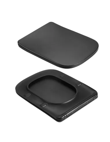 Унитаз Q-Tap Crow Ultra Quiet Matt Black, 485х340х290 мм, безободковый, подвесной