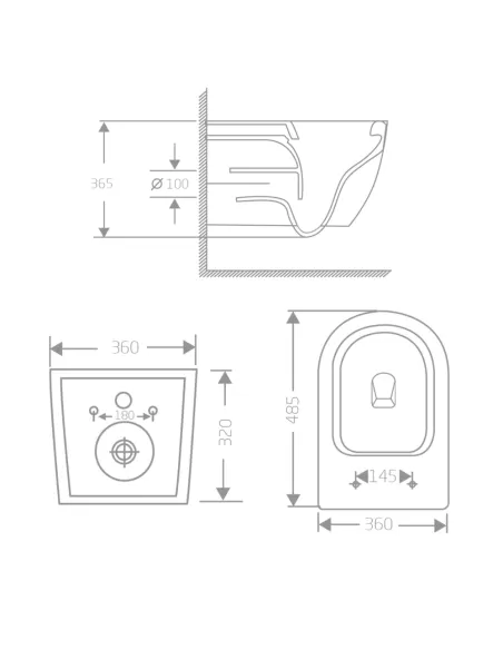 Унітаз Q-Tap Jay Ultra Quiet Matt Black, 485х360х320 мм, безободковий, підвісний