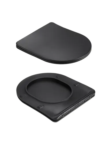 Унитаз Q-Tap Jay Ultra Quiet Matt Black, 485х360х320 мм, безободковый, подвесной