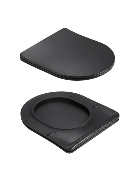 Унітаз Q-Tap Jay Ultra Quiet Matt Black, 485х360х320 мм, безободковий, підвісний