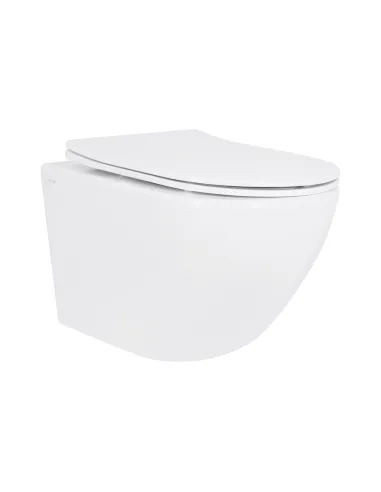 Унитаз Q-Tap Jay Rimless Quick Relase White, 485х360х320 мм, безободковый, подвесной