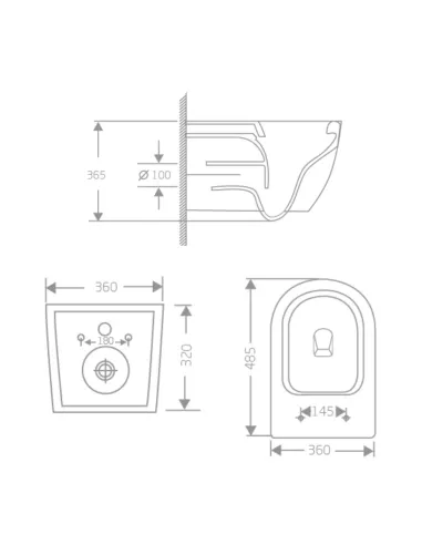 Унитаз Q-Tap Jay Rimless Quick Relase White, 485х360х320 мм, безободковый, подвесной