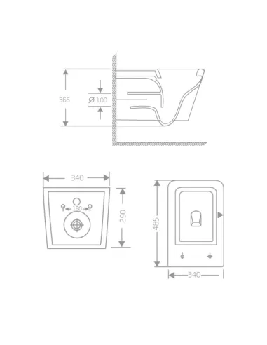 Унитаз Q-Tap Crow Rimless Quick Relase White, 485х340х330 мм, безободковый, подвесной