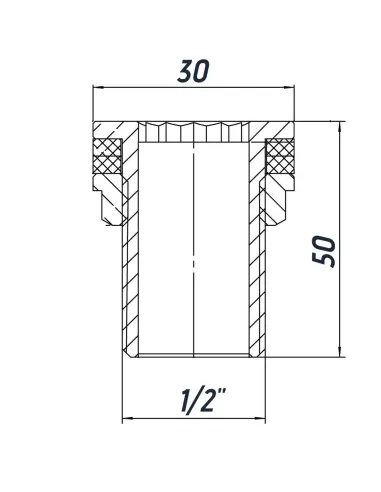 Врезка латунная в бак Optimum LO332S 1/2 дюйма