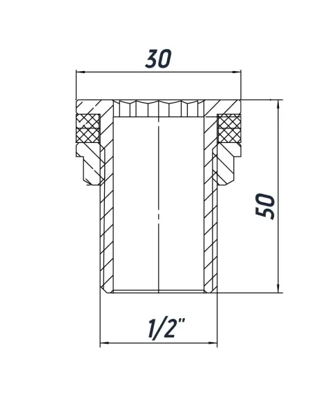 Врізка латунна в бак Optimum LO332S 1/2 дюйма
