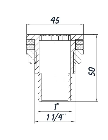Врезка никеллировананяв бак Optimum NO305R 1 дюйм, усиленная