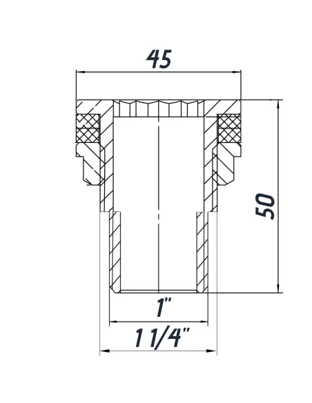Врезка никеллировананяв бак Optimum NO305R 1 дюйм, усиленная