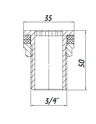 Врезка латунная в бак Optimum LO442S 3/4 дюйма