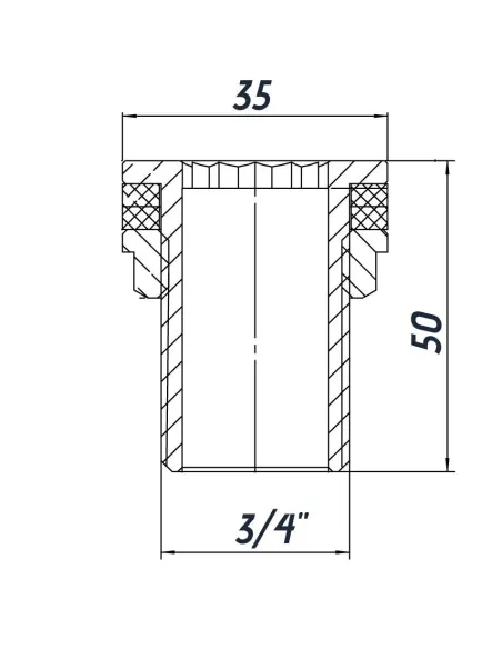 Врезка латунная в бак Optimum LO442S 3/4 дюйма