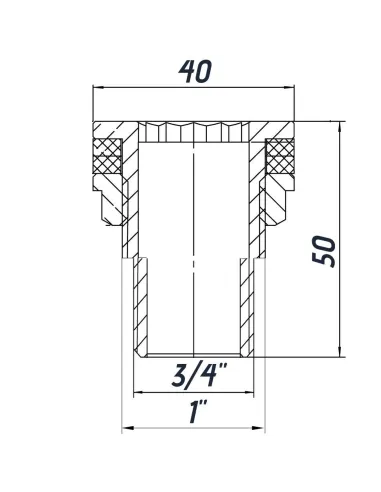 Врезка никеллировананяв бак Optimum NO304R 3/4 дюйма, усиленная