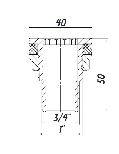 Врезка никеллировананяв бак Optimum NO304R 3/4 дюйма, усиленная
