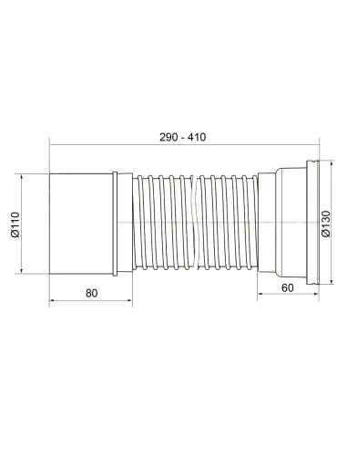 Гофротруба для унитаза Optimum OPTI-11029/41 110/410 мм для пластиковой канализации
