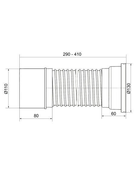 Гофротруба для унитаза Optimum OPTI-11029/41 110/410 мм для пластиковой канализации