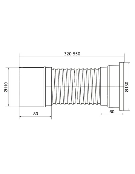 Гофротруба для унитаза Optimum OPTI-011032/55 110/550 мм для пластиковой канализации