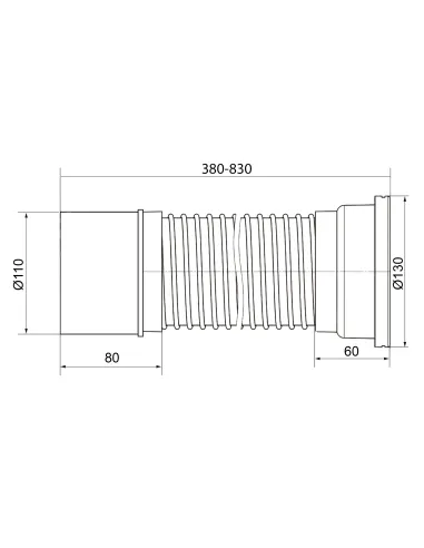 Гофротруба для унітазу Optimum OPTI-011038/83 110/830 мм для пластикової каналізації