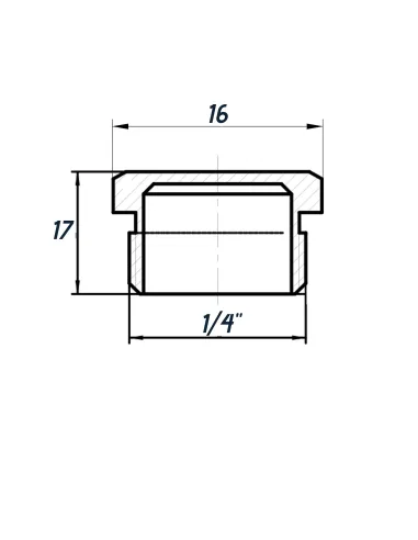 Заглушка Optimum LC102S 1/4 дюйма наружная резьба, латунная, под пломбу