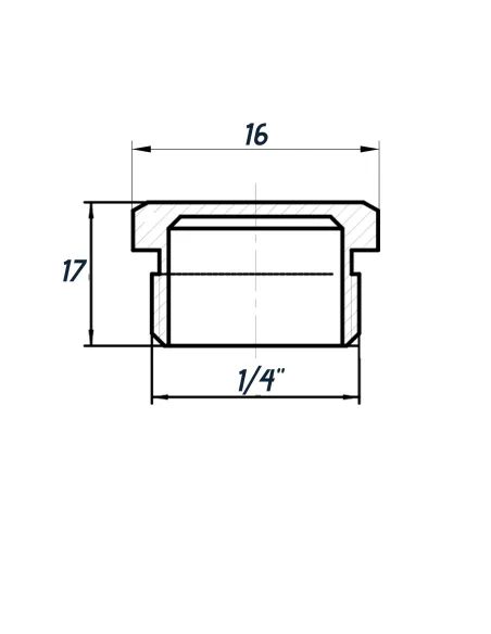 Заглушка Optimum LC102S 1/4 дюйма наружная резьба, латунная, под пломбу