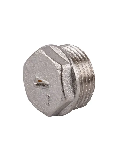 Заглушка Optimum NC502P 1 дюйм зовнішнє різьблення, нікельова, під пломбу