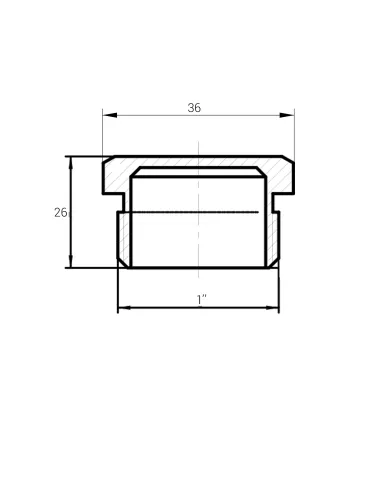 Заглушка Optimum NC502P 1 дюйм наружная резьба, никелева, под пломбу