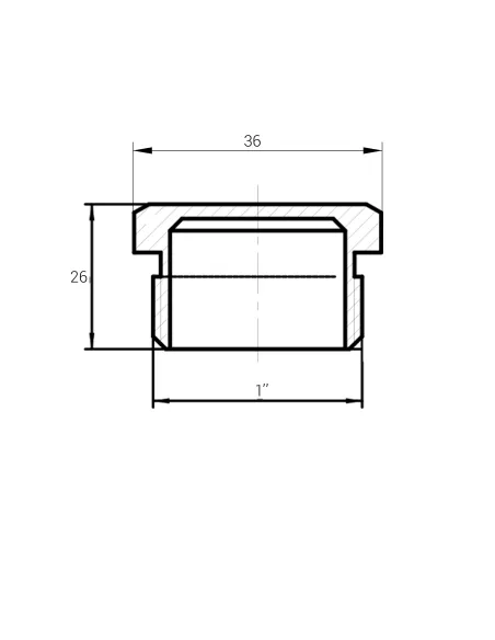 Заглушка Optimum NC502P 1 дюйм наружная резьба, никелева, под пломбу